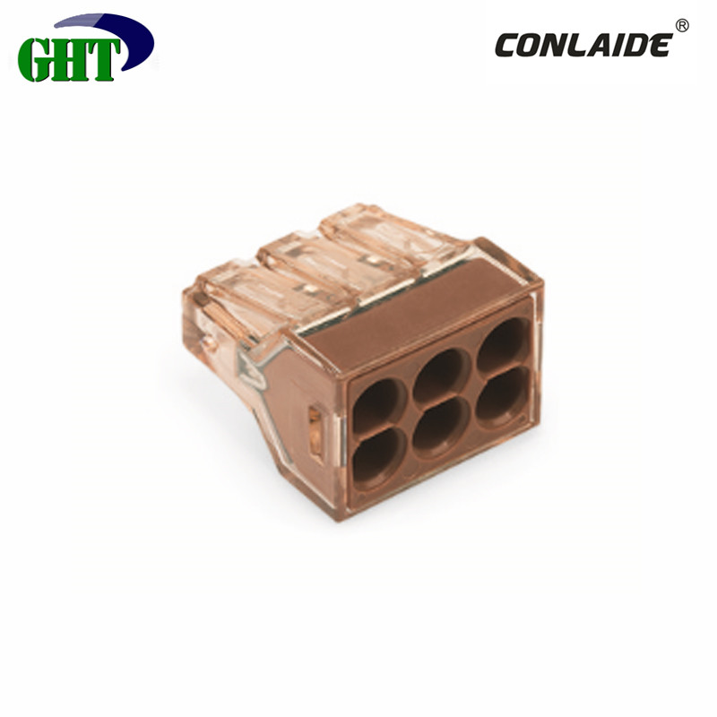 773-606 6 Pole Push in Wire Connector for Solid Conductor